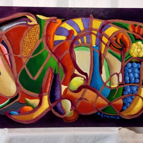 senza-titolo con uccello-olio-su-masonite-cm.55x90